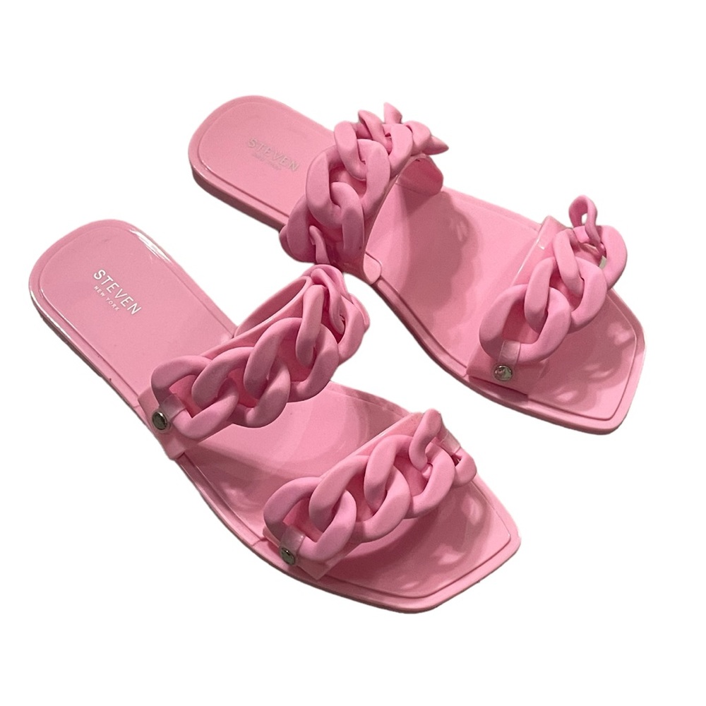 Steven by Steve Madden Pink Chain Slides - Picture 2 of 3